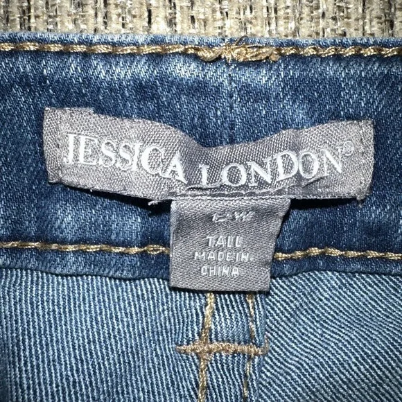 Jessica London Womens 12W Tall Skinny Blue Jeans Stretch - Picture 2 of 4